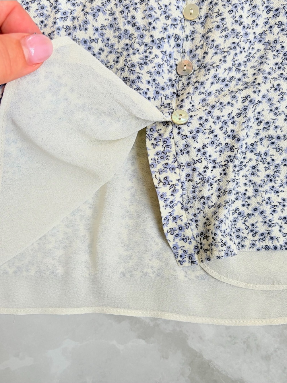 Anthropology Rails Helena Blue Garden mini Dress XS Floral Feminine Cottagecore - Picture 6 of 15